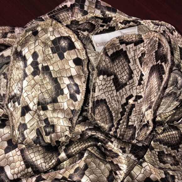 Vintage XL Christie & Jill Snake Skin Long Sleeve Blouse - Picture 16 of 16